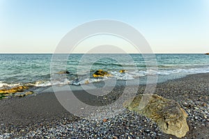 Beach sand and sea waves