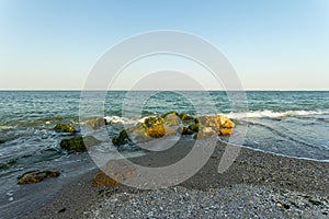 Beach sand and sea waves