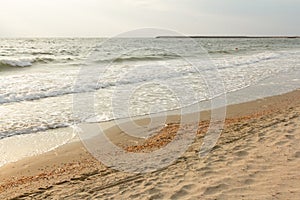 Beach sand and sea waves