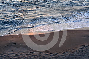 Beach Sand shore waves water ocean on greek island kalymnos