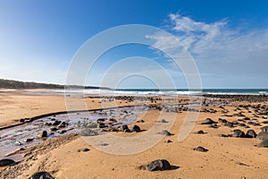 Beach with Sand and Small Rocks at Mon Repos Walking Track near Bundaberg, Queensland, Australia