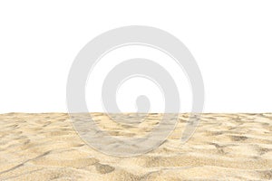 Beach sand in solated on white photo