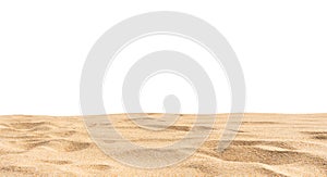 Beach sand in solated on white photo