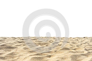Beach sand in solated on white background photo