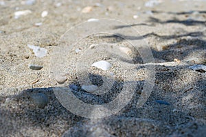 Beach sand stone shadow