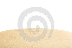 Beach sand on white background.