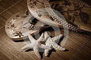 Beach sandals/ sepia tone