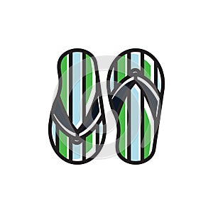 Beach sandals. Vector illustration decorative design