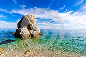 The beach of Sansone at morning in the Elba Island, Italy