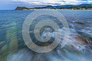 Beach of Santa Marina and Ribadesella Promenade, Ribadesella, Spain photo