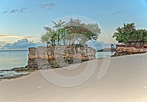 Beach scene at dusk