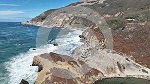 Beach Scene at Highway 1 in California United States.