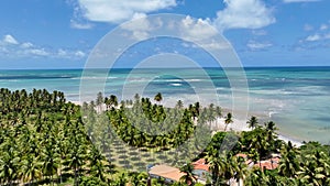 Beach Scene At Japaratinga In Alagoas Brazil. Tourism Landscape. photo