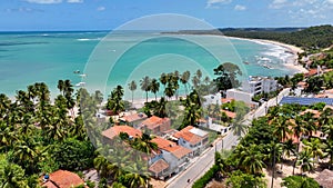 Beach Scene At Japaratinga In Alagoas Brazil. Tourism Landscape. photo