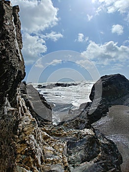 Beach scene at Long strand beach, Co. Cork