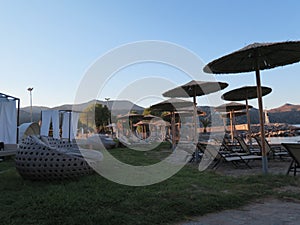 Beach scene on the Mirabello Hotel in Crete