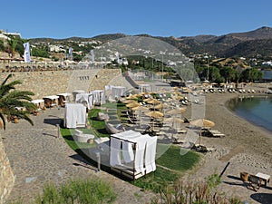 Beach scene on the Mirabello Hotel in Crete