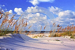 Beach scene at St George Island Florida photo