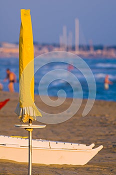 Beach scene Viareggio Tuscany