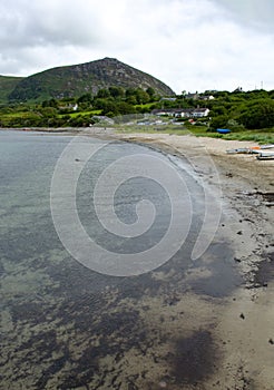 Beach scene at the village of Trefor on the Llyn Peninsula, north Wales.