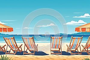 beach scenery beautiful sights On the beautiful bright sea, clear sky, business trips and travel ideas, leisure, presentation