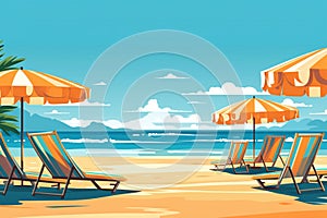 beach scenery beautiful sights On the beautiful bright sea, clear sky, business trips and travel ideas, leisure, presentation