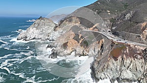 Beach Scenery at Highway 1 in California United States.