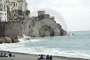 Beach scenes, Amalfi, Italy