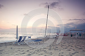 Beach scenic at sunset