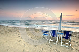 Beach scenic at sunset