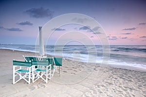 Beach scenic at sunset