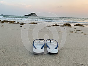 Beach and sea.