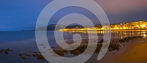 Beach and sea in the city of Zarautz.