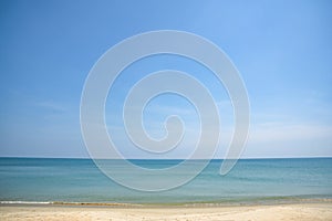 Beach and sea with cloud and blue sky in summer