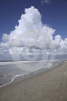 Beach, sea, clouds and a blue sky, The Netherlands