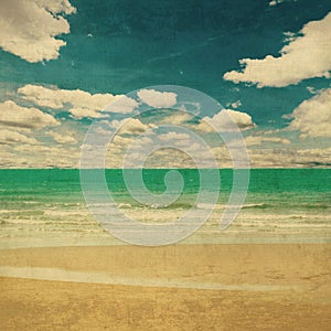 Beach sea and grunge canvas texture vintage