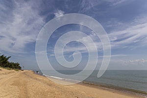 Beach and sea in haikou, hainan, china