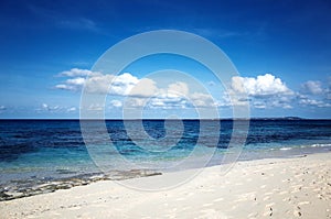 Beach and Sea Horizon at Miyakojima, Japan