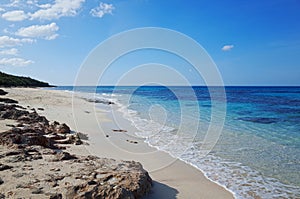 Beach and Sea Horizon at Miyakojima, Japan