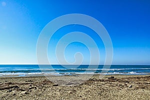 beach and sea , image taken in Follonica, grosseto, tuscany, italy