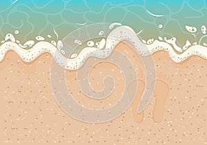 The beach and the sea. Sand water wave with bubble is a great design element of summer solar holiday tropical travel, summer