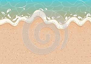 The beach and the sea. Sand water wave and bubbles are a great design element of summer Sunny holiday.Vector graphics