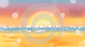 Beach and sea sunlight, summer holidays vector illustration