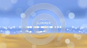 Beach and sea sunlight, summer holidays vector illustration