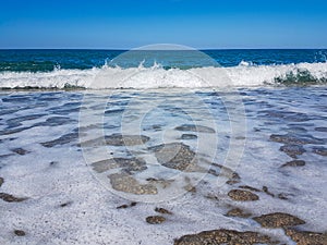 Beach sea waves foam