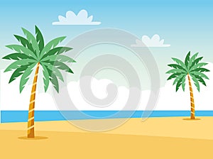 Pláž přímořská krajina scéna palmy 