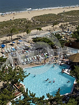 Beach and seaside pool
