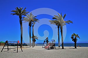 Beach Serena from Roquetas de Mar Almeria Andalusia Spain photo