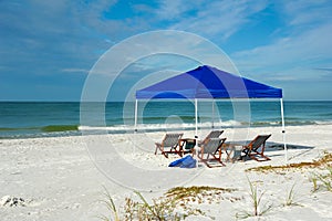 Beach Shelter and Chairs