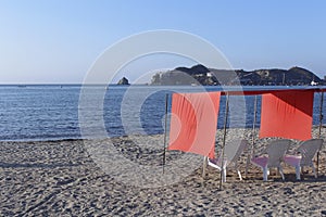 Beach Shelter and Chairs